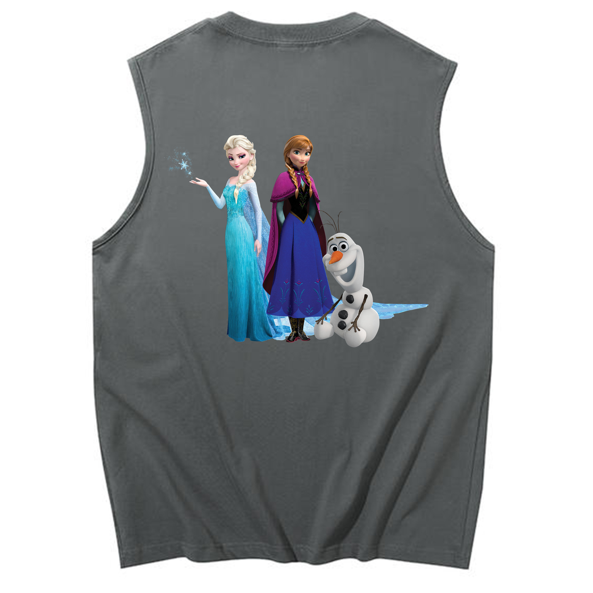 （画像用） アナと雪の女王 アンナ エルサ Frozen Anna Elsa コットン100％タンクトップ（背面プリント）